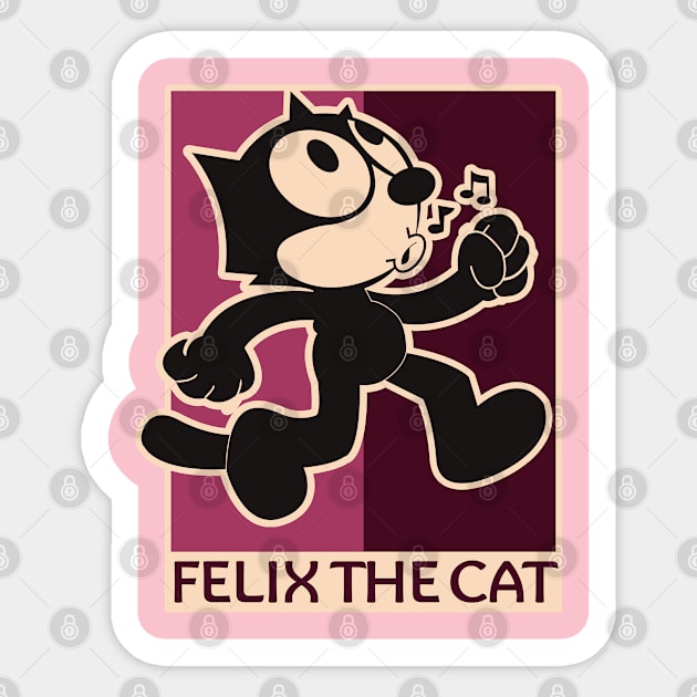 Felix The Cat - Retro Design T-Shirt Sticker by fathiali